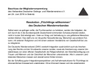 Resolution Flüchtlinge willkommen